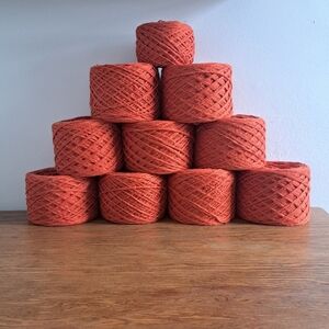 Cotton/Lambs Wool Red-Orange Yarn, 950g